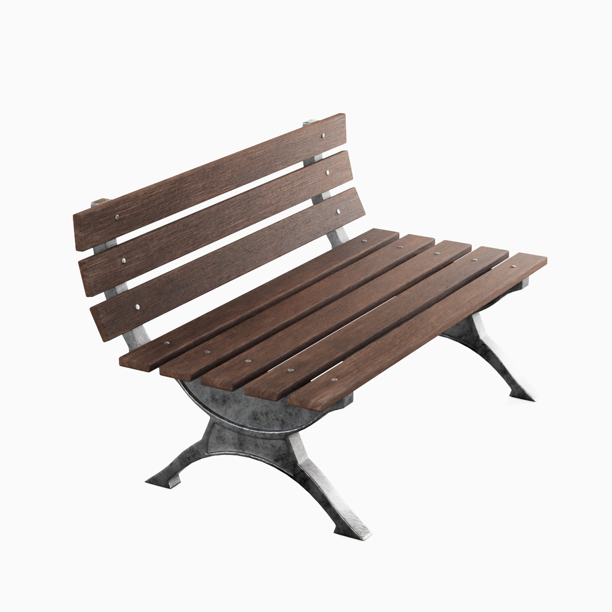 Stylized Outdoor Bench Set 3D model_11