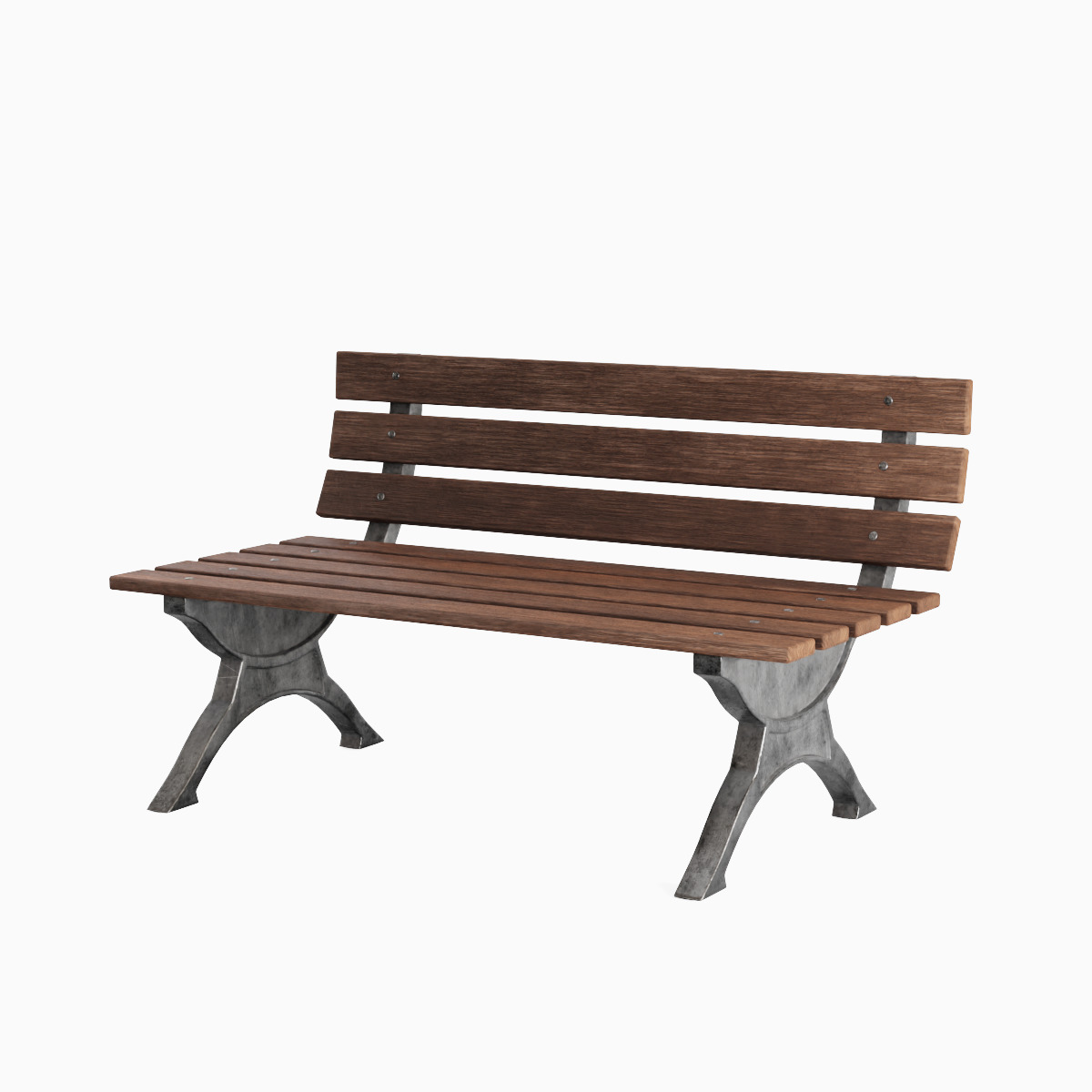 Stylized Outdoor Bench Set 3D model_9