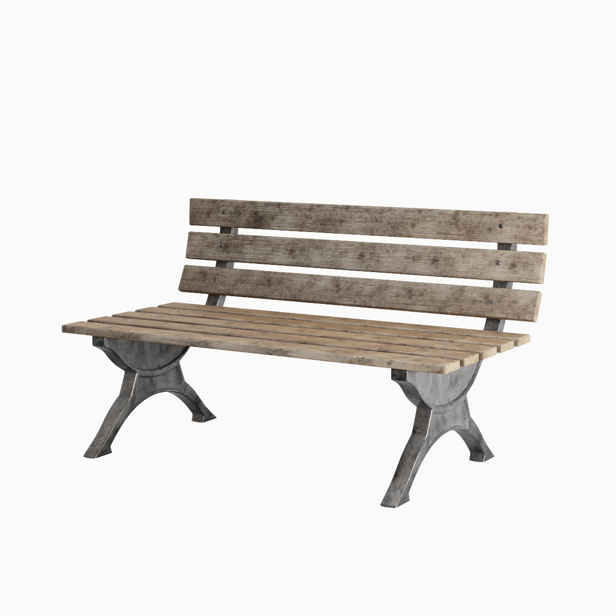 Stylized Outdoor Bench Set 3D model_3