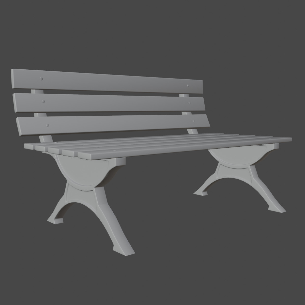 Stylized Outdoor Bench Set 3D model_13