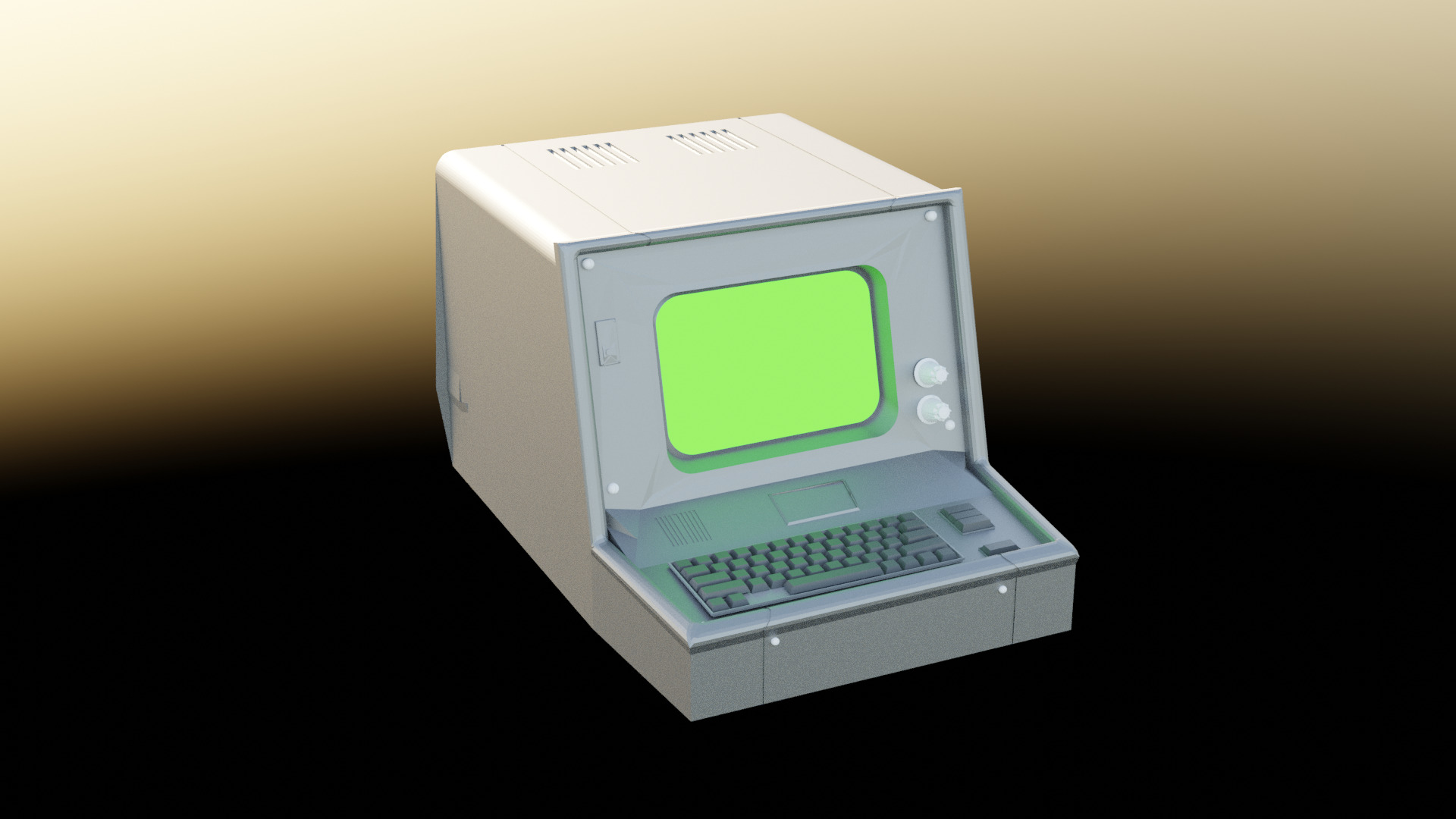 Low Poly Vault Terminal Fallout Game Ready Low-poly 3D model_7