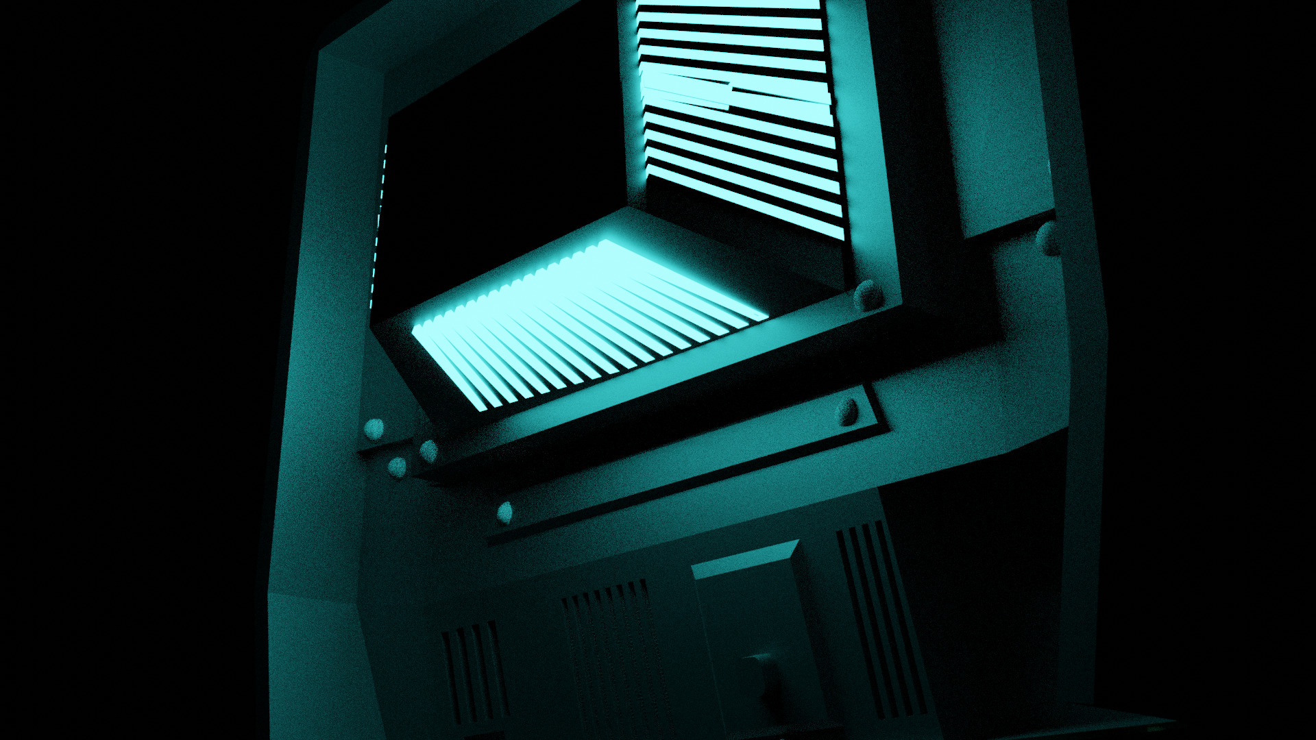 Low Poly Vault Terminal Fallout Game Ready Low-poly 3D model_3