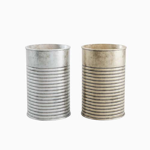 Tin Can Set Low-poly 3D model
