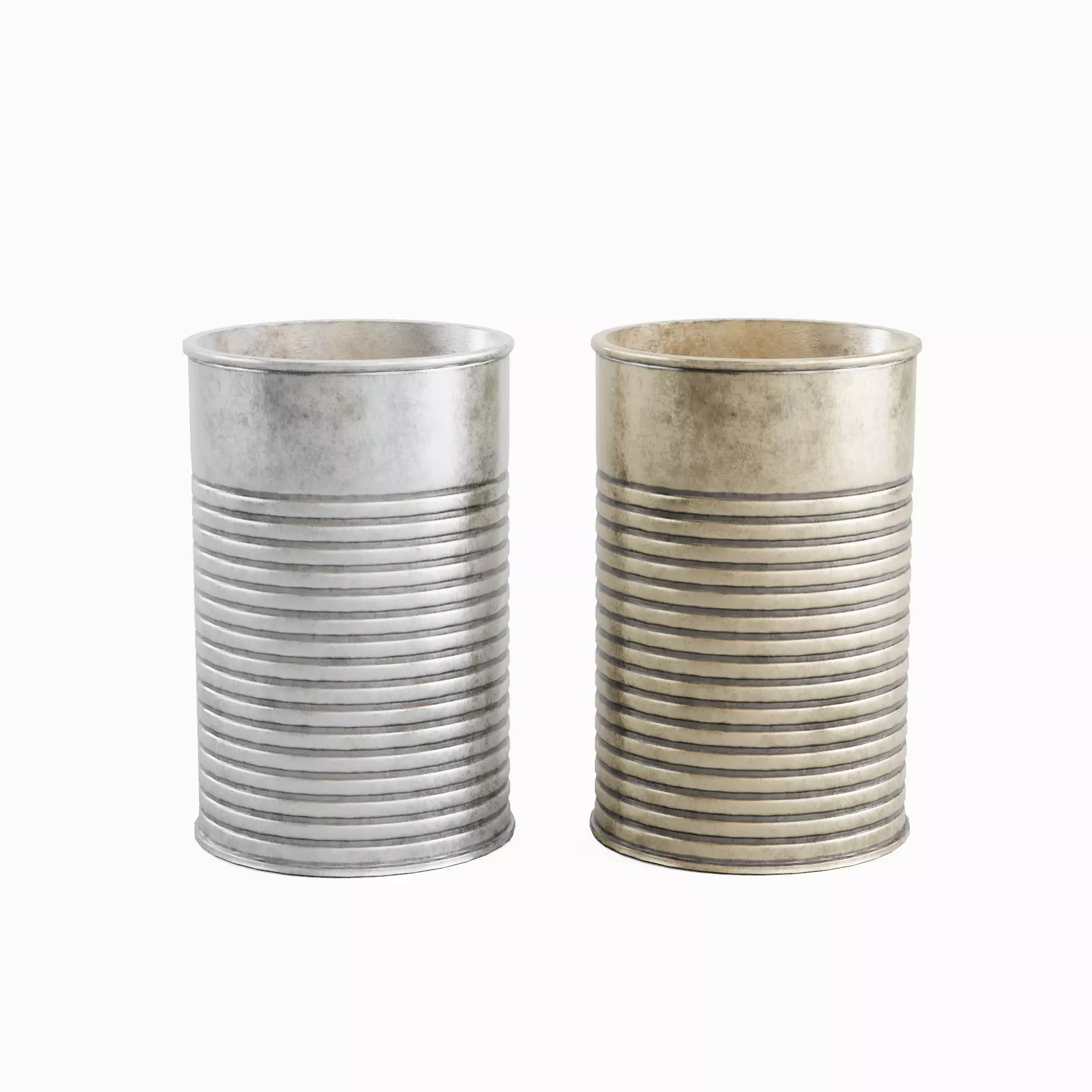 Tin Can Set Low-poly 3D model_0