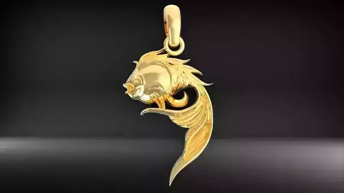 Gold Fish Pendant necklace charm