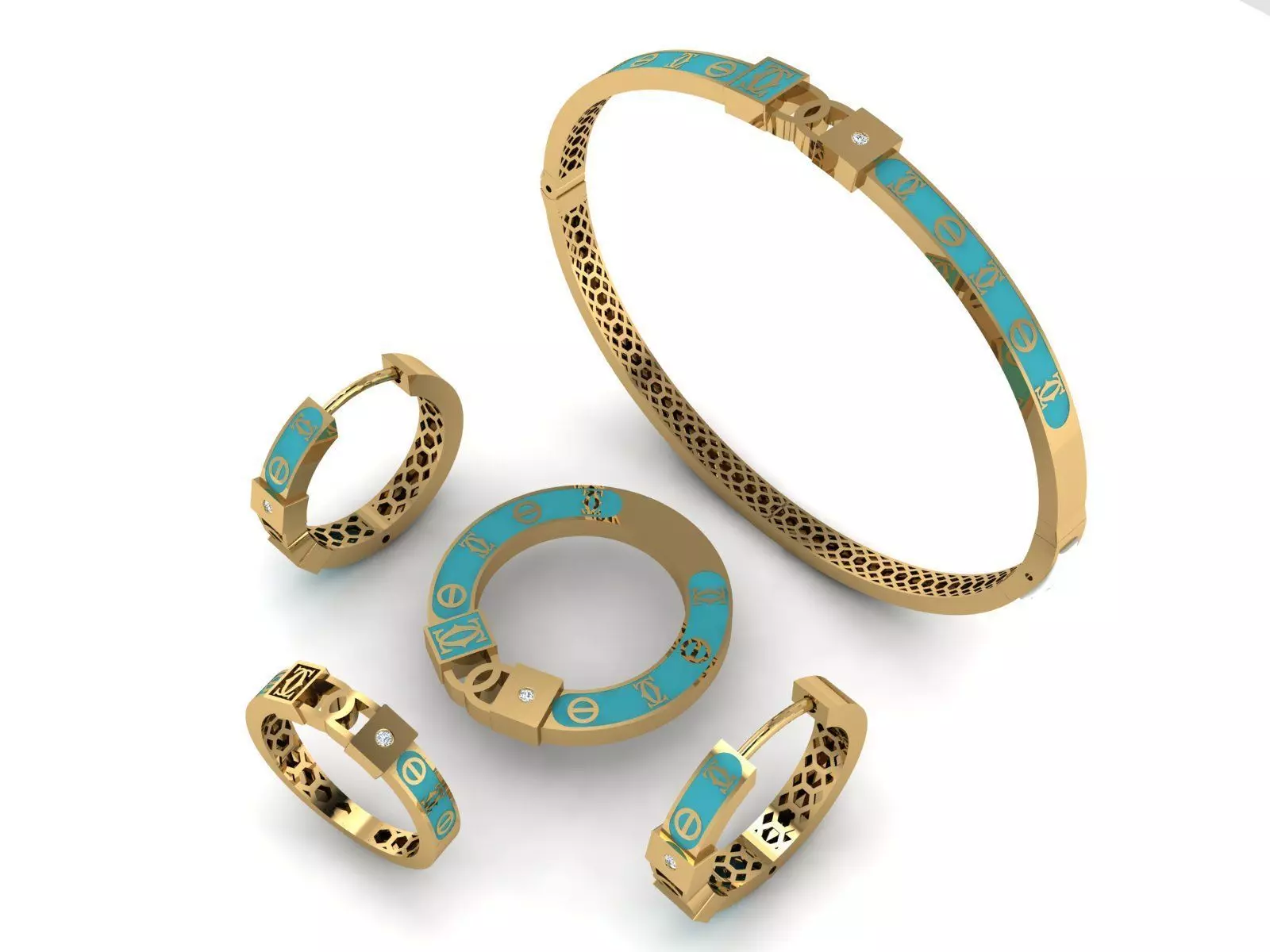 Branded enamel set 3D print model_0