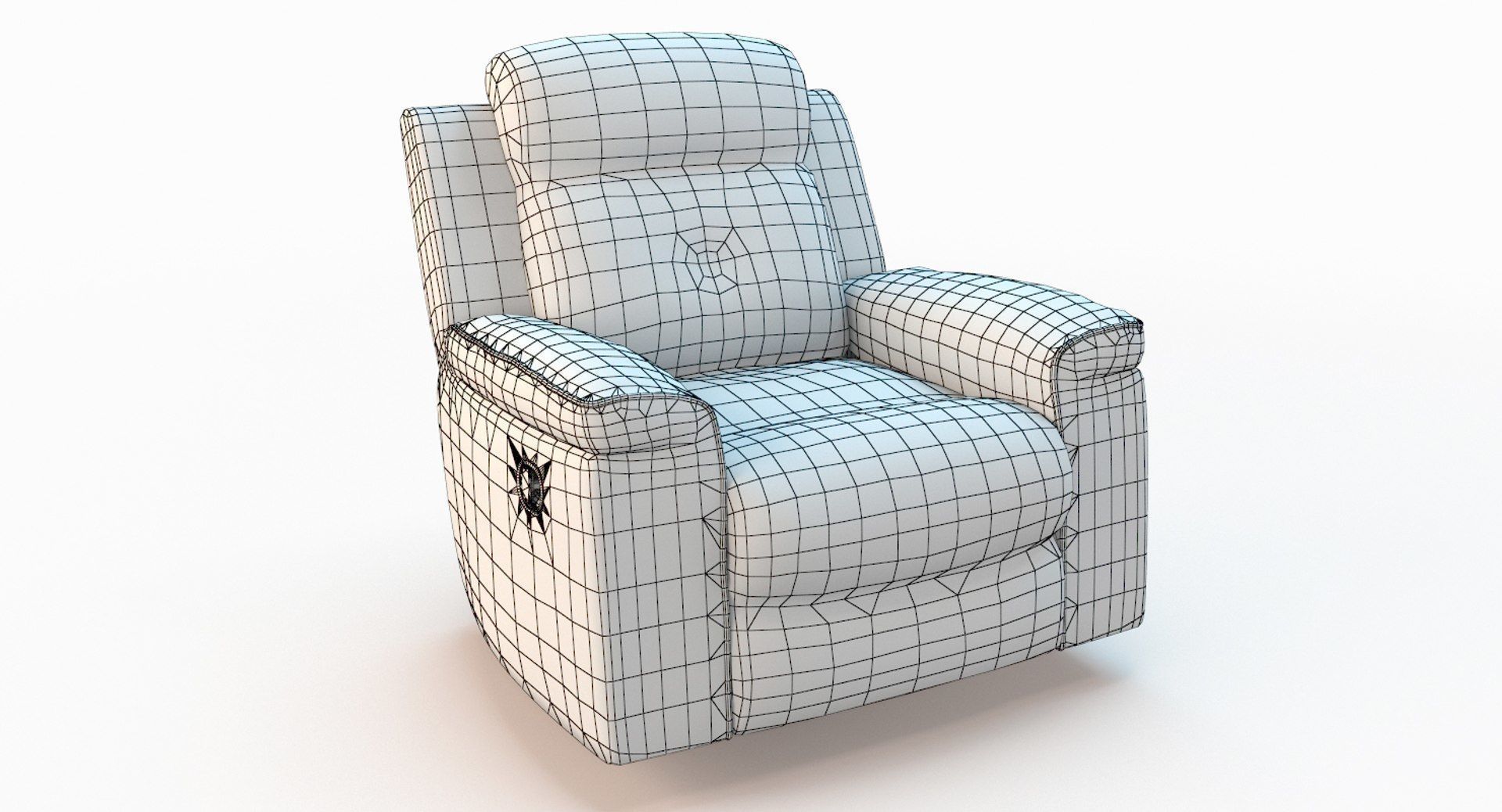 Recliner Chair Ashley Jesolo Black Low-poly 3D model_13
