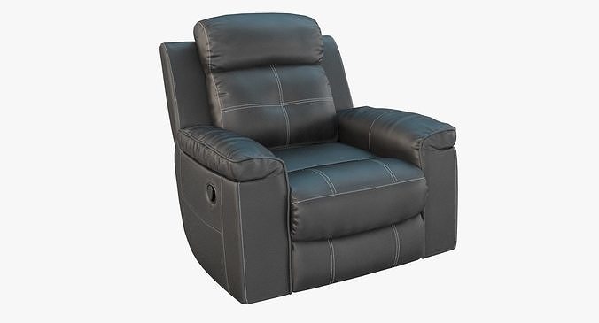 Recliner Chair Ashley Jesolo Black Low-poly 3D model