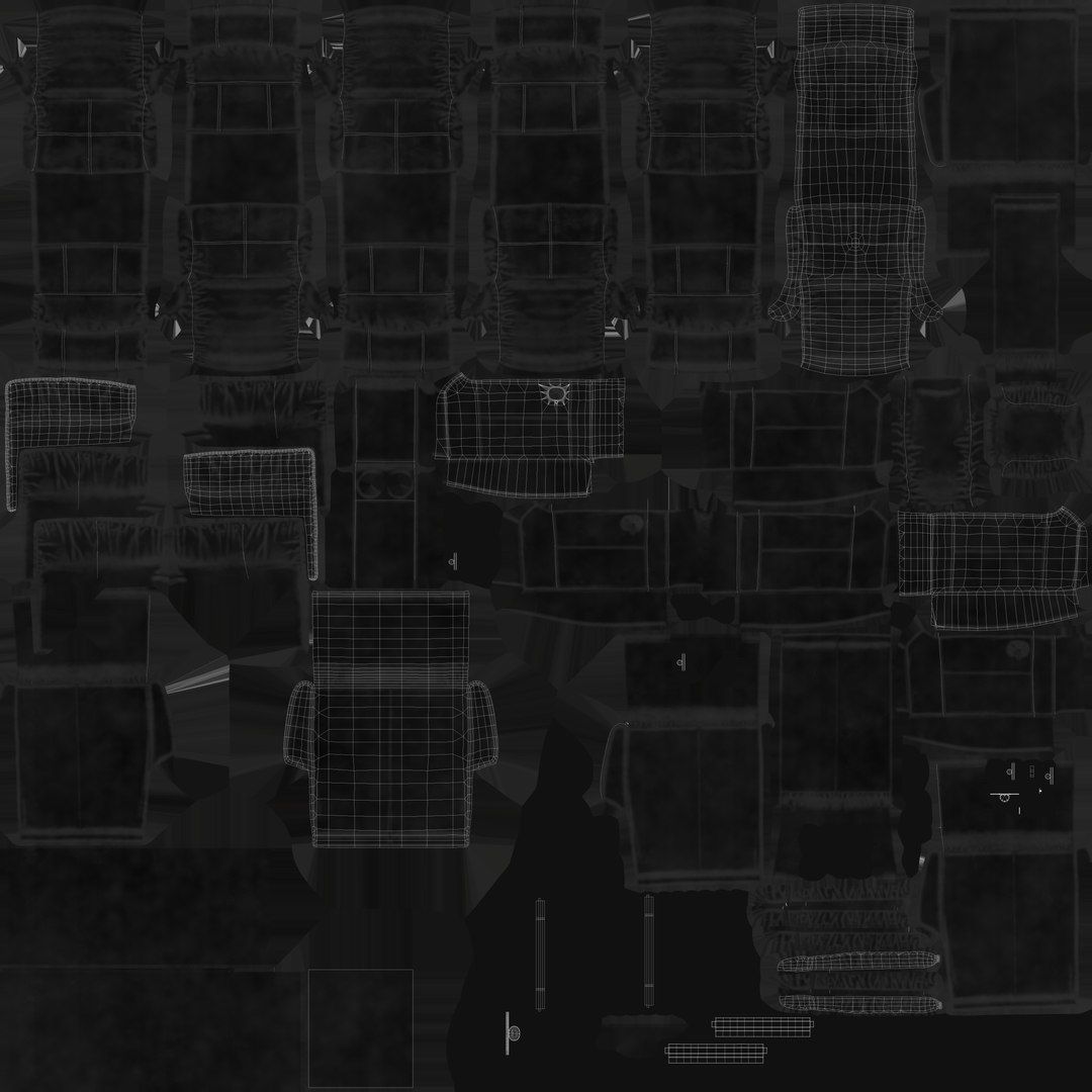 Recliner Chair Ashley Jesolo Black Low-poly 3D model_16