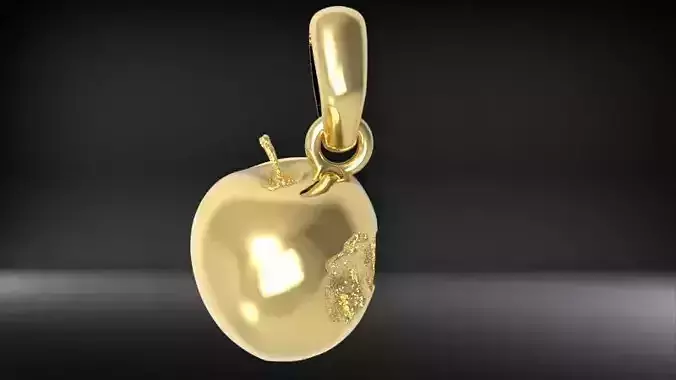 3D Apple fruit Pendant with bail NECKLACE CHARM JEWELRY