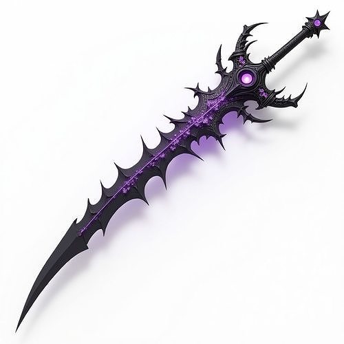 Purple Dark Shadow Thorn Sword 3D Model Free low-poly 3D model