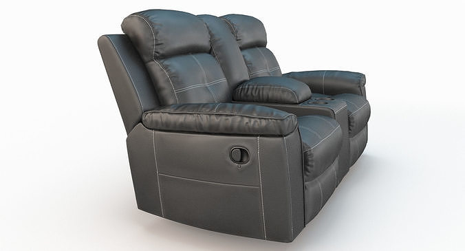 3D Jesolo Reclining Loveseat Dark model Low-poly 3D model 2