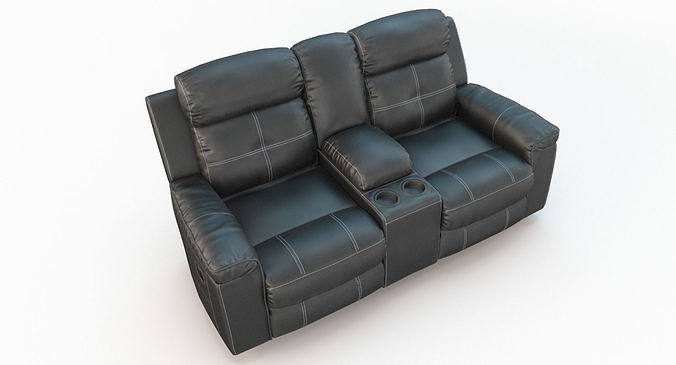 3D Jesolo Reclining Loveseat Dark model Low-poly 3D model 5