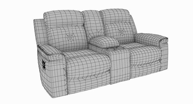 3D Jesolo Reclining Loveseat Dark model Low-poly 3D model 7