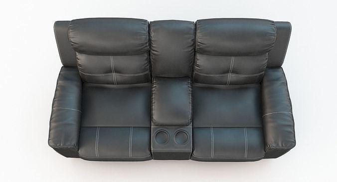 3D Jesolo Reclining Loveseat Dark model Low-poly 3D model 4