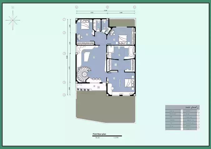 Modern Duplex Residential Villa Architectural Plan Free 3D model