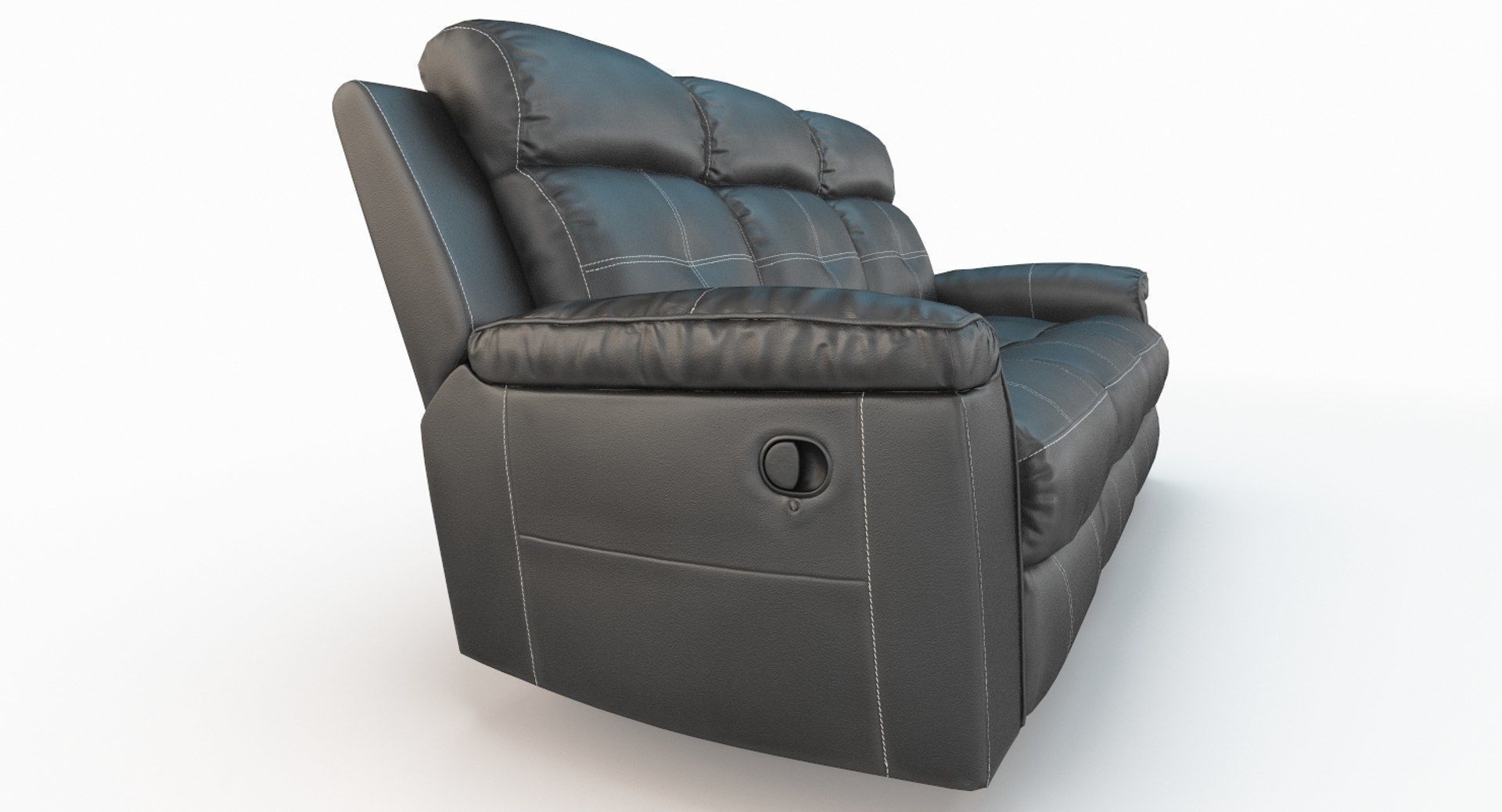 Jesolo Dark Gray Reclining Sofa Low-poly 3D model_1