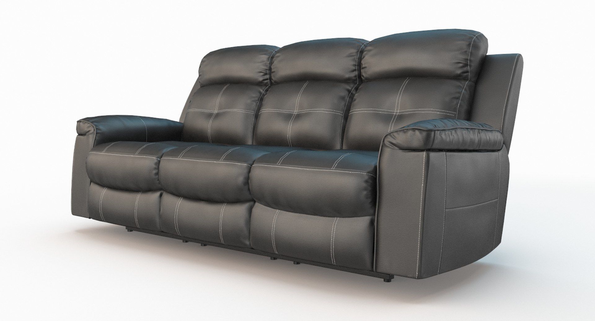 Jesolo Dark Gray Reclining Sofa Low-poly 3D model_3