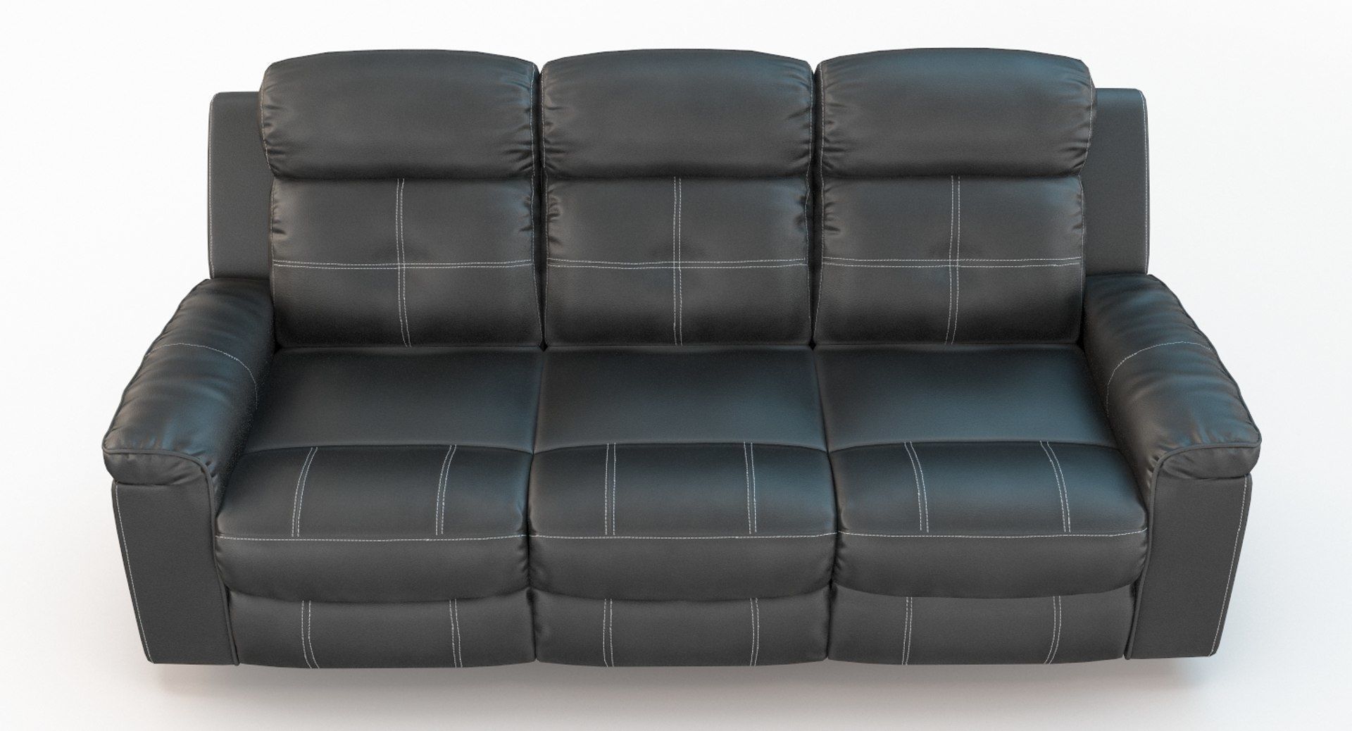 Jesolo Dark Gray Reclining Sofa Low-poly 3D model_2