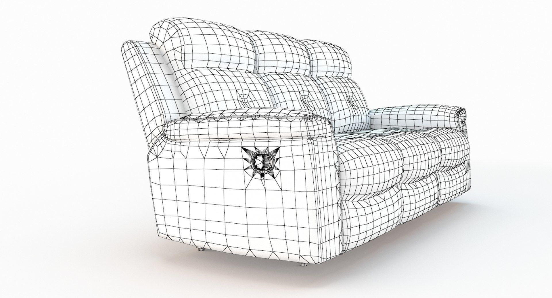 Jesolo Dark Gray Reclining Sofa Low-poly 3D model_7