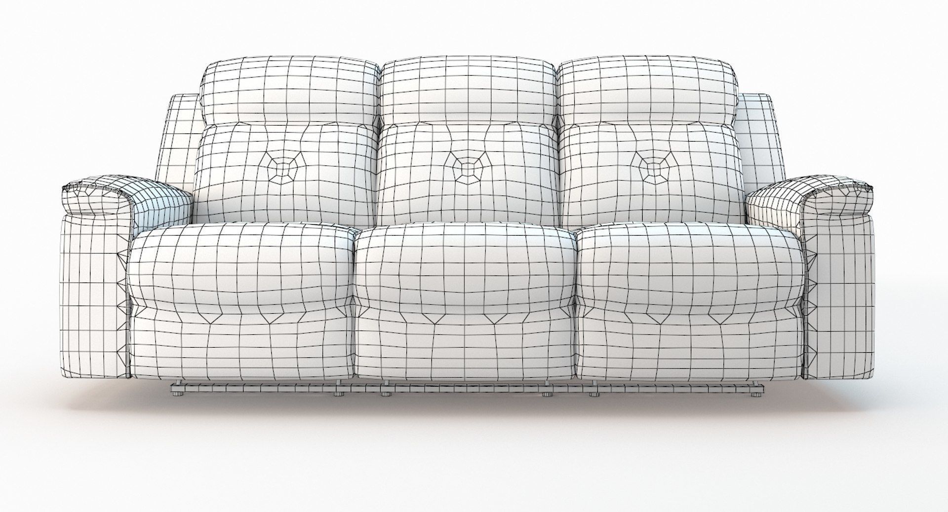 Jesolo Dark Gray Reclining Sofa Low-poly 3D model_6