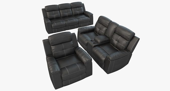 Furniture Ashley Jesolo Collection Black Low-poly 3D model