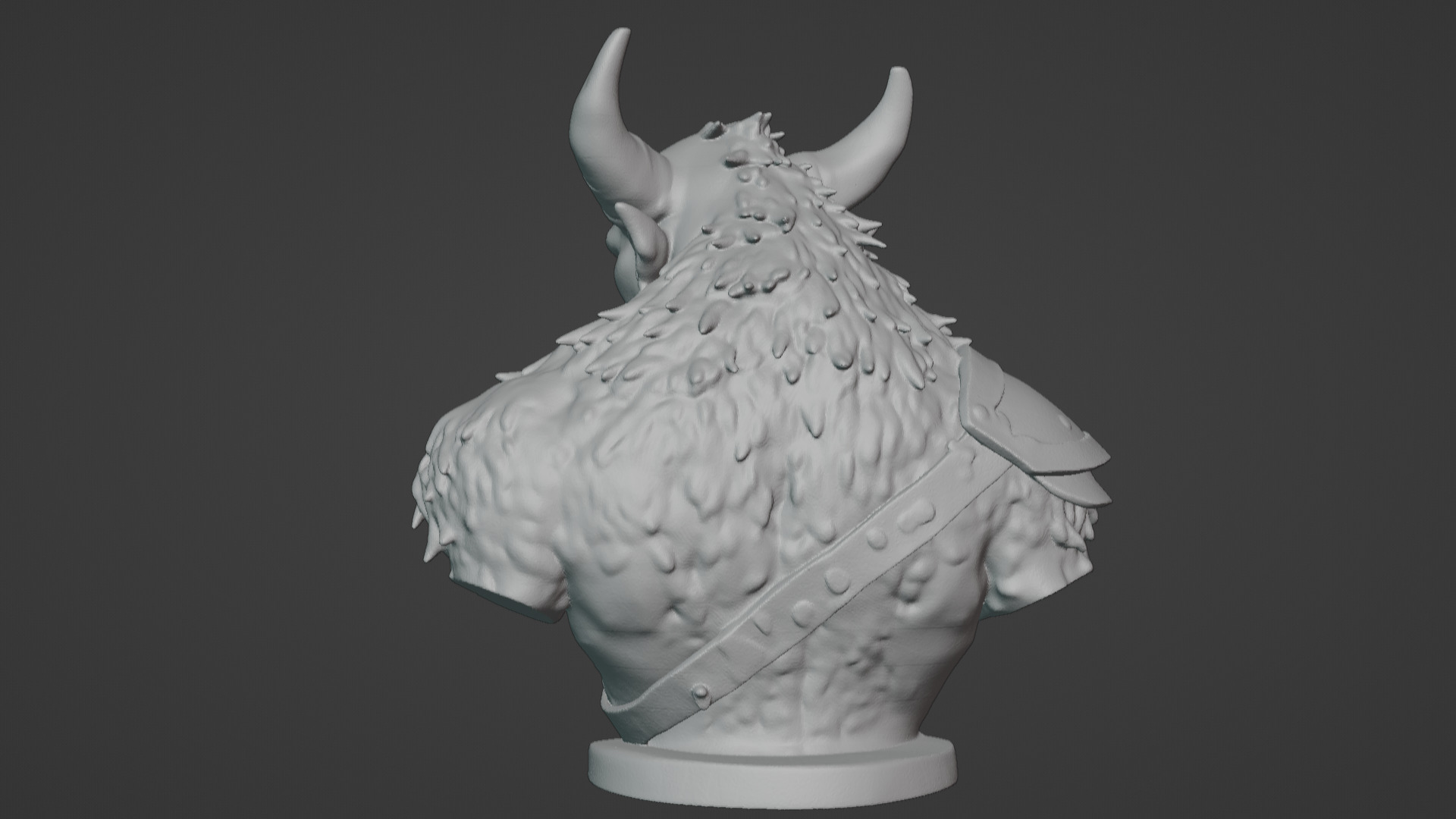 Feral Beastman Warlord Bust  3D print model_65