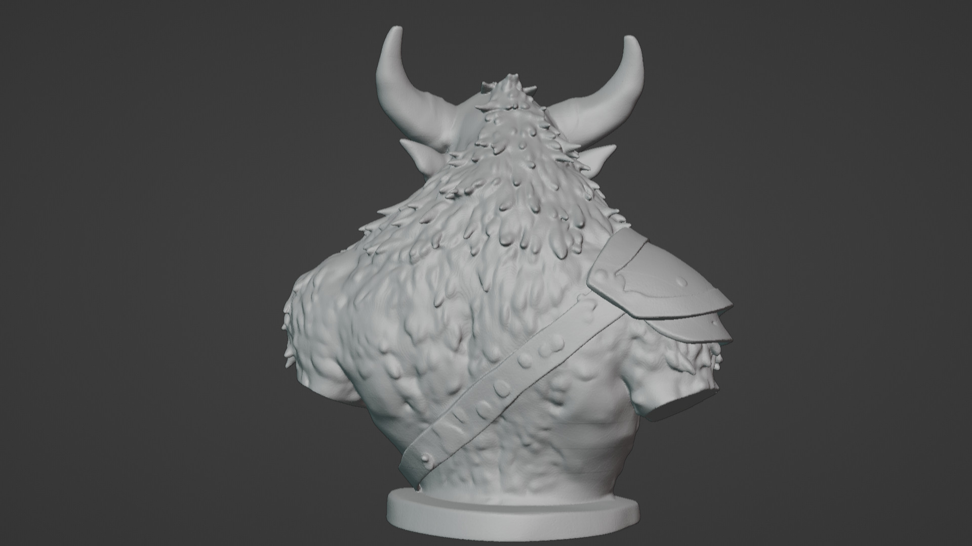 Feral Beastman Warlord Bust  3D print model_50