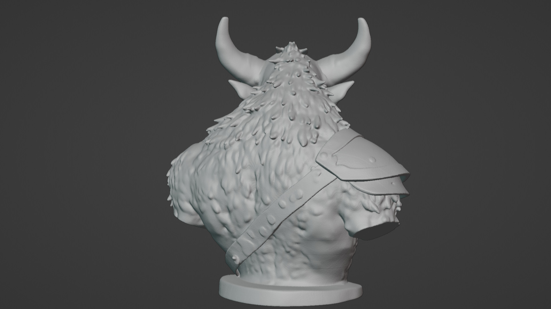Feral Beastman Warlord Bust  3D print model_47