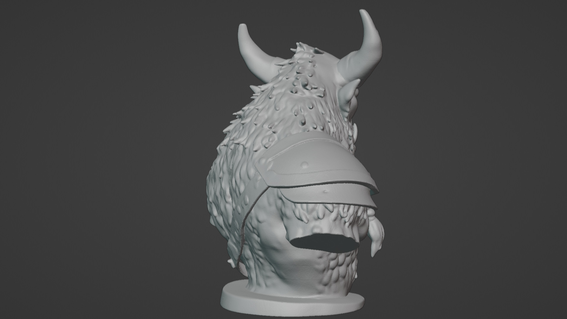 Feral Beastman Warlord Bust  3D print model_35