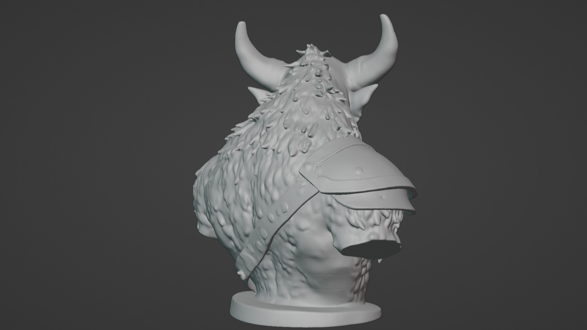Feral Beastman Warlord Bust  3D print model_41