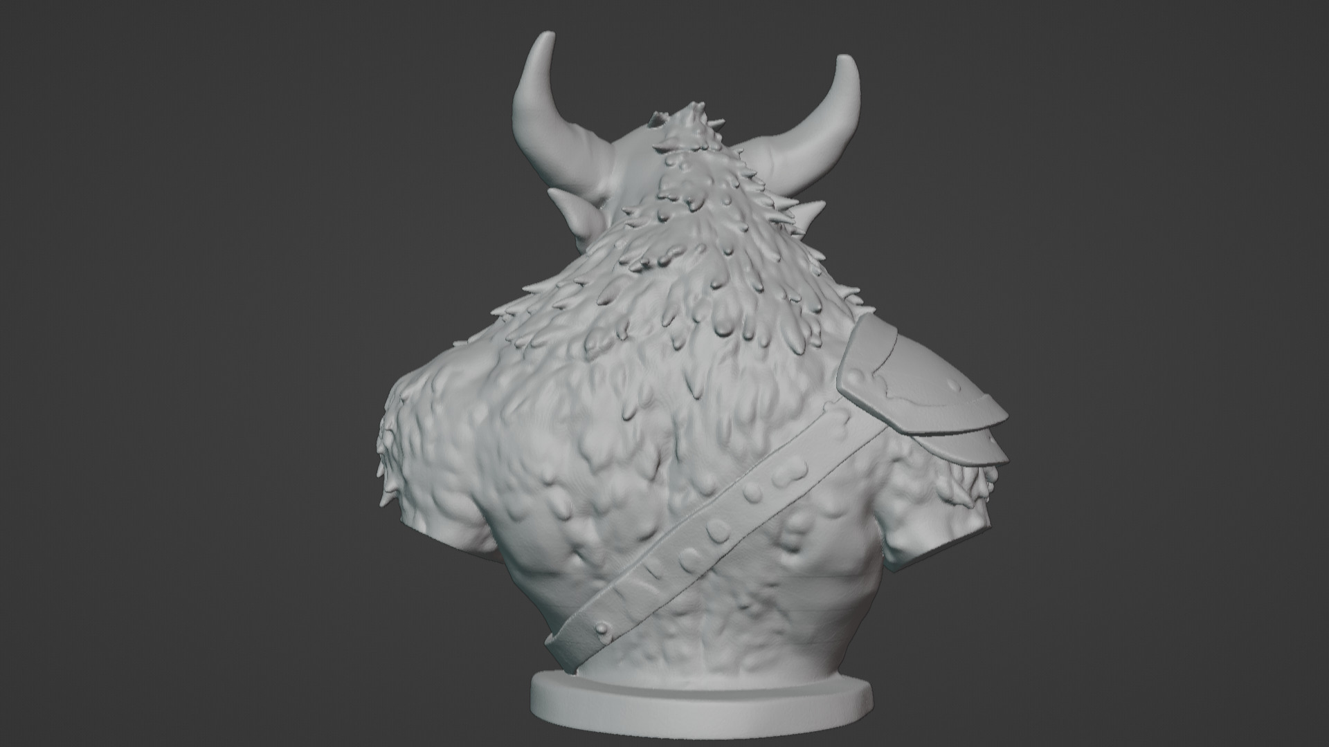 Feral Beastman Warlord Bust  3D print model_56