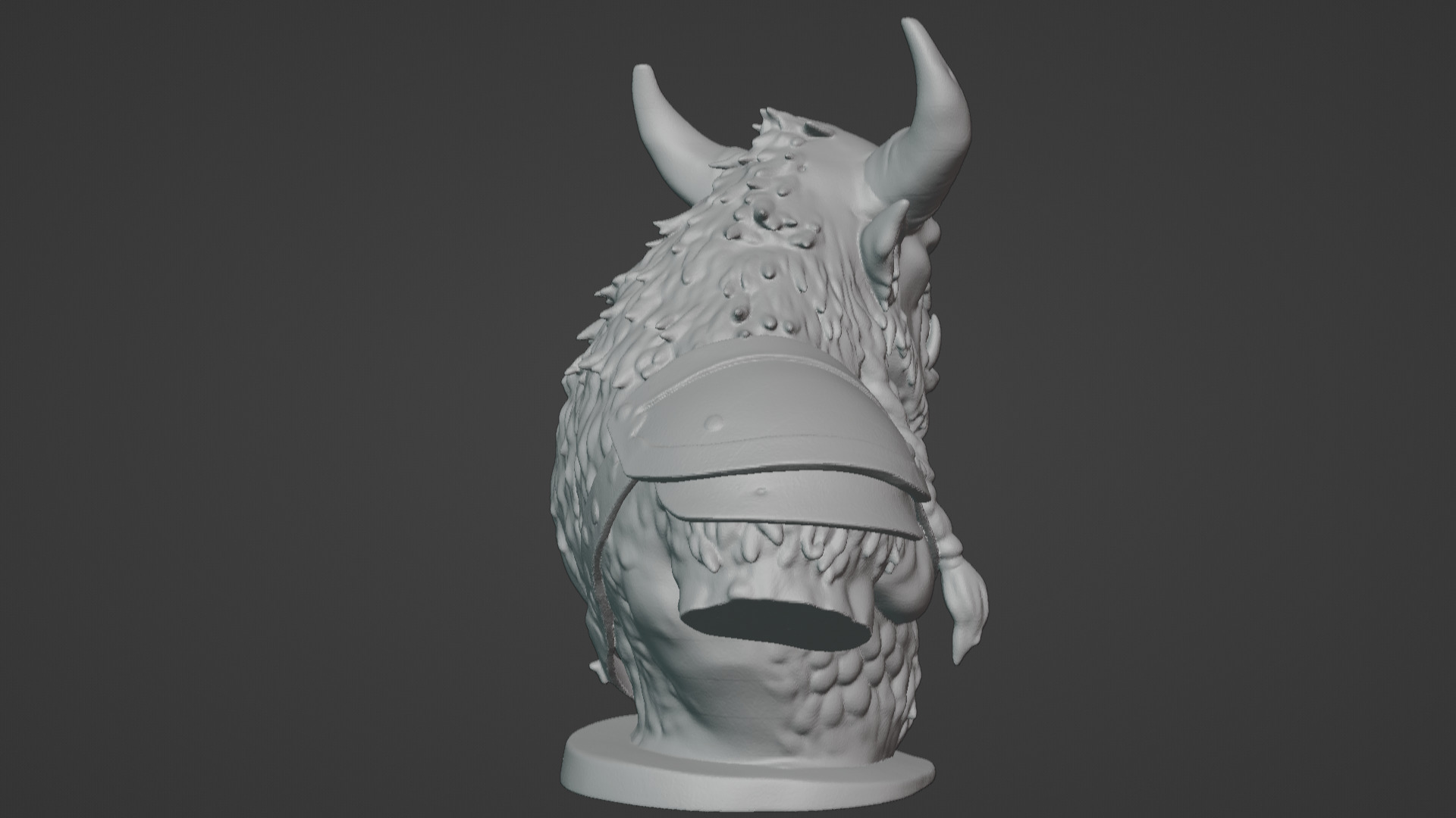 Feral Beastman Warlord Bust  3D print model_32