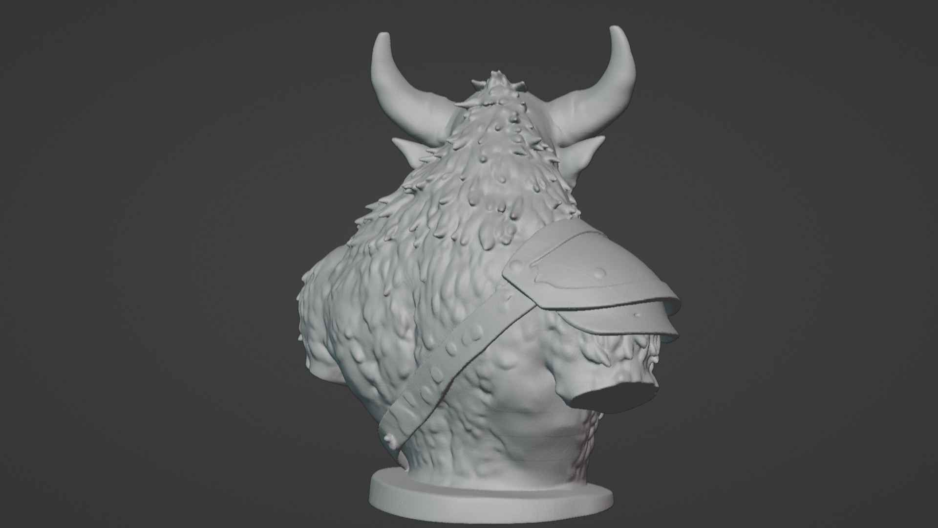 Feral Beastman Warlord Bust  3D print model_42