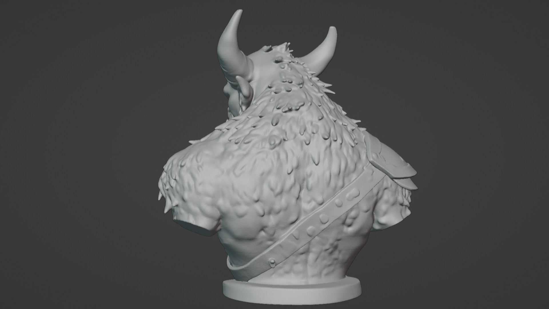 Feral Beastman Warlord Bust  3D print model_58