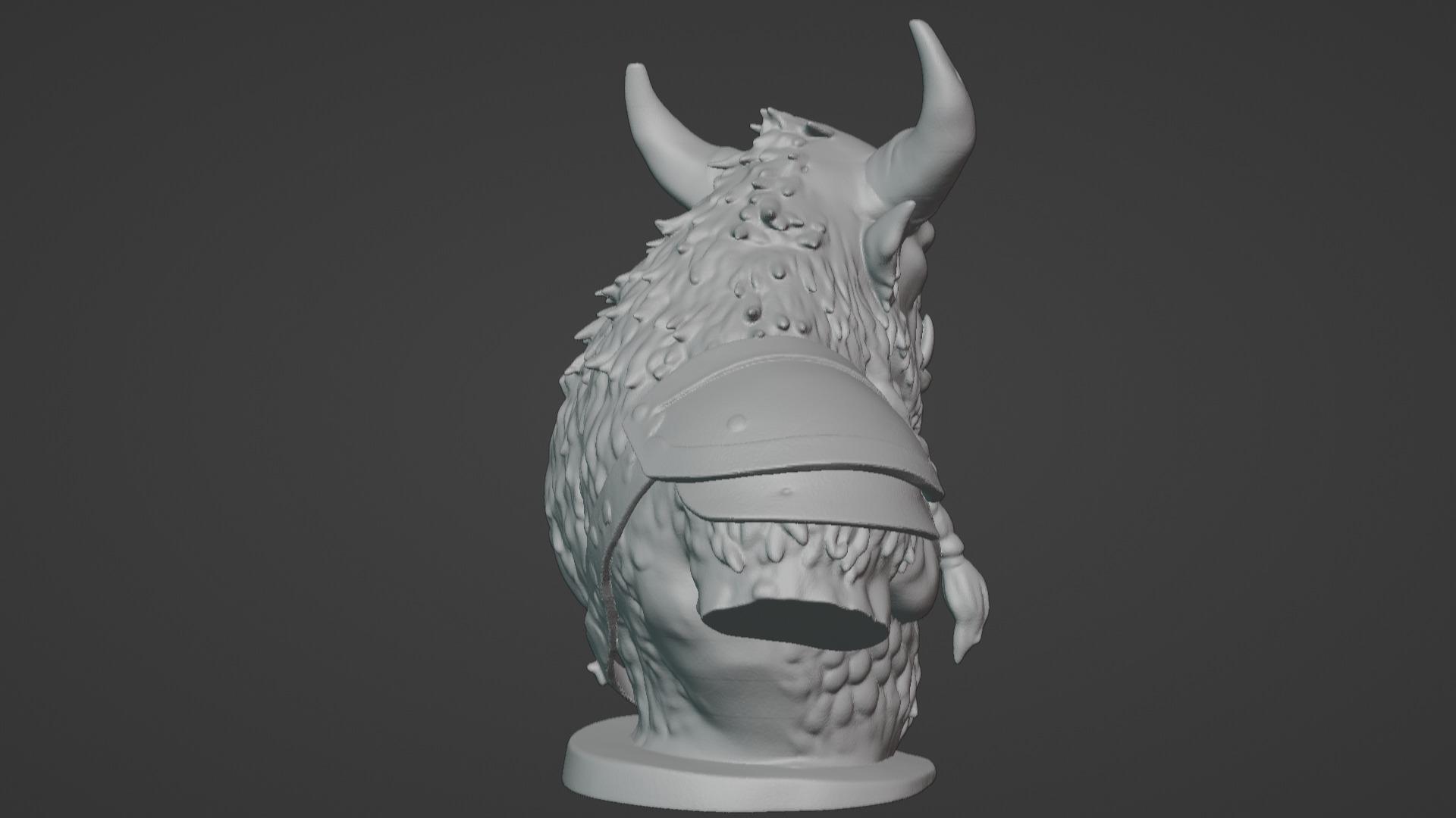 Feral Beastman Warlord Bust  3D print model_30