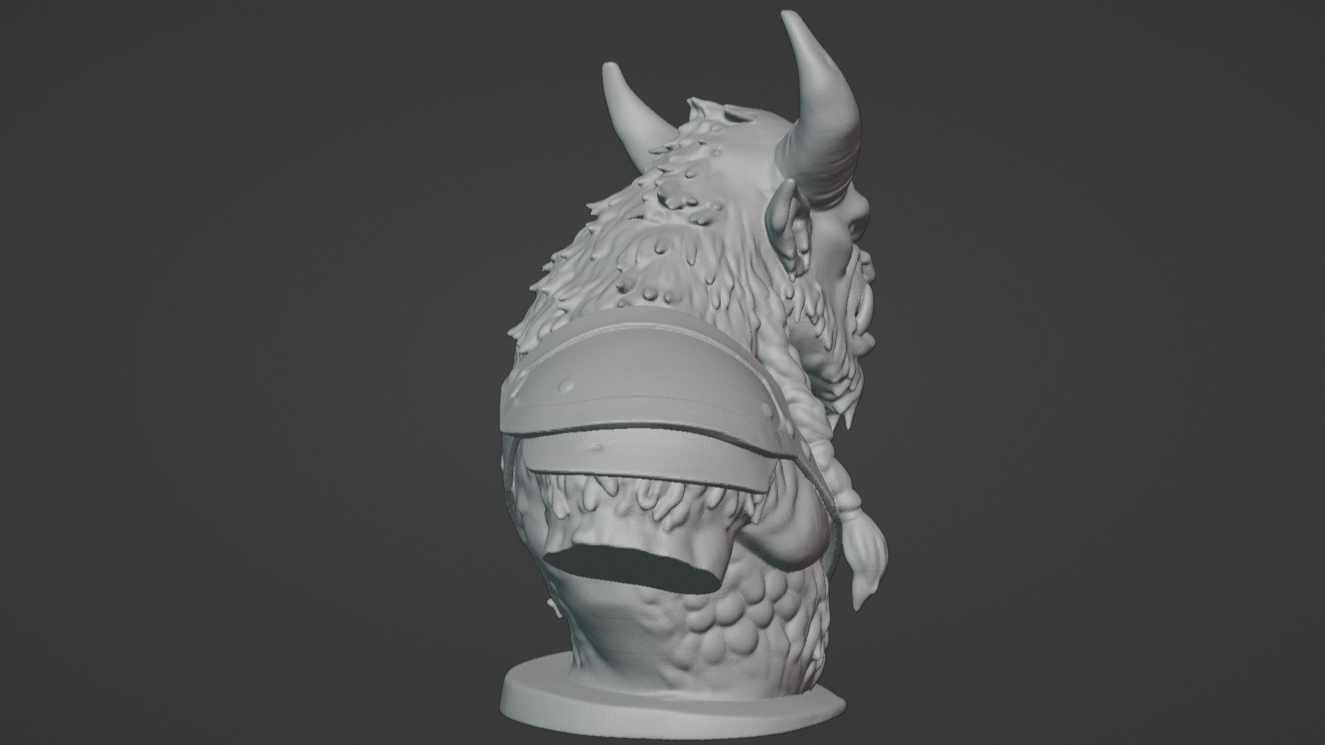 Feral Beastman Warlord Bust  3D print model_28