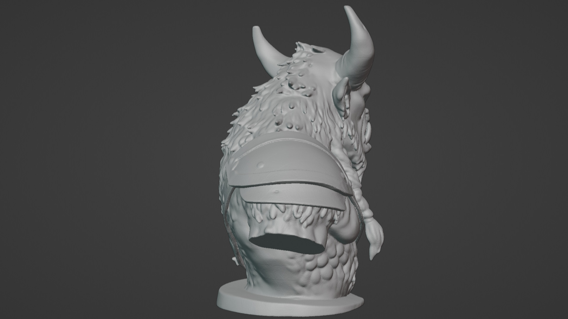 Feral Beastman Warlord Bust  3D print model_33