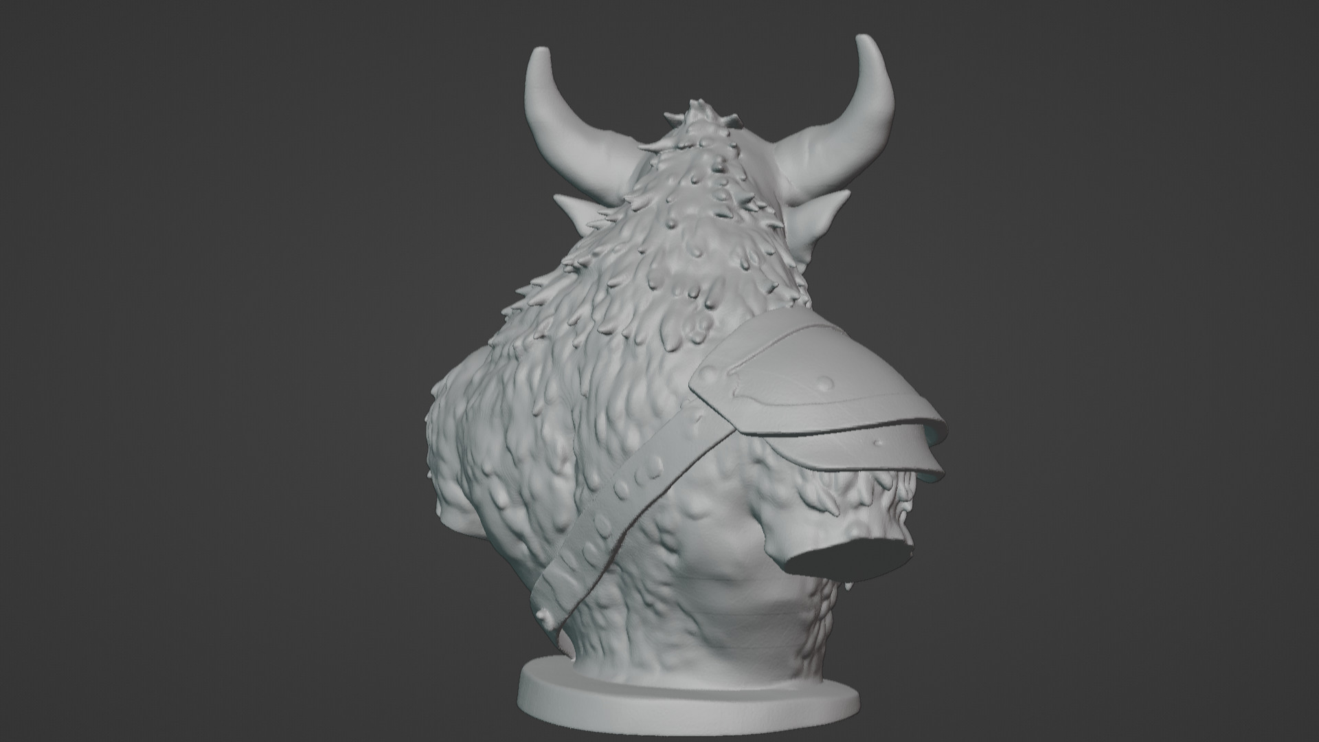 Feral Beastman Warlord Bust  3D print model_44