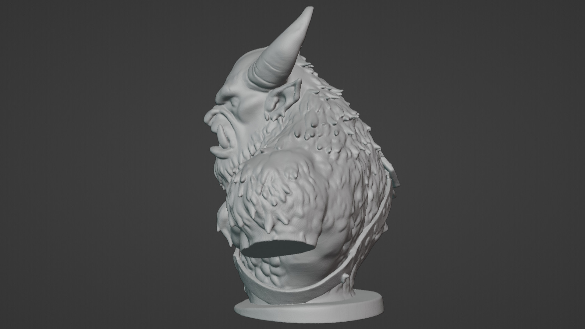 Feral Beastman Warlord Bust  3D print model_72