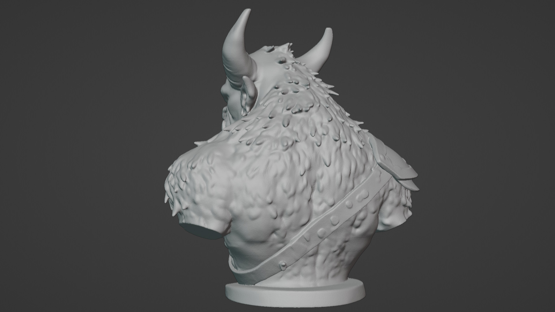 Feral Beastman Warlord Bust  3D print model_52
