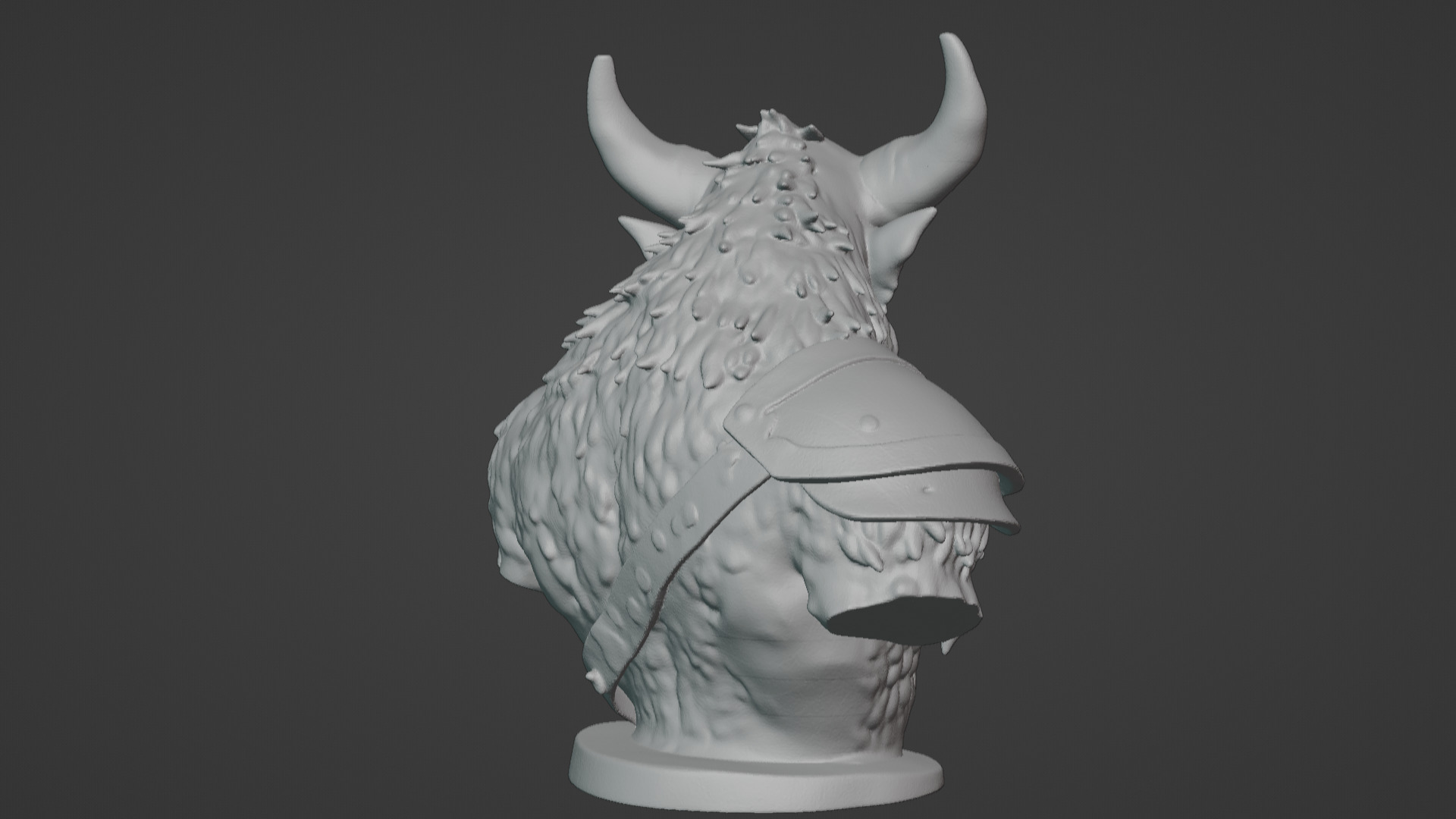 Feral Beastman Warlord Bust  3D print model_40