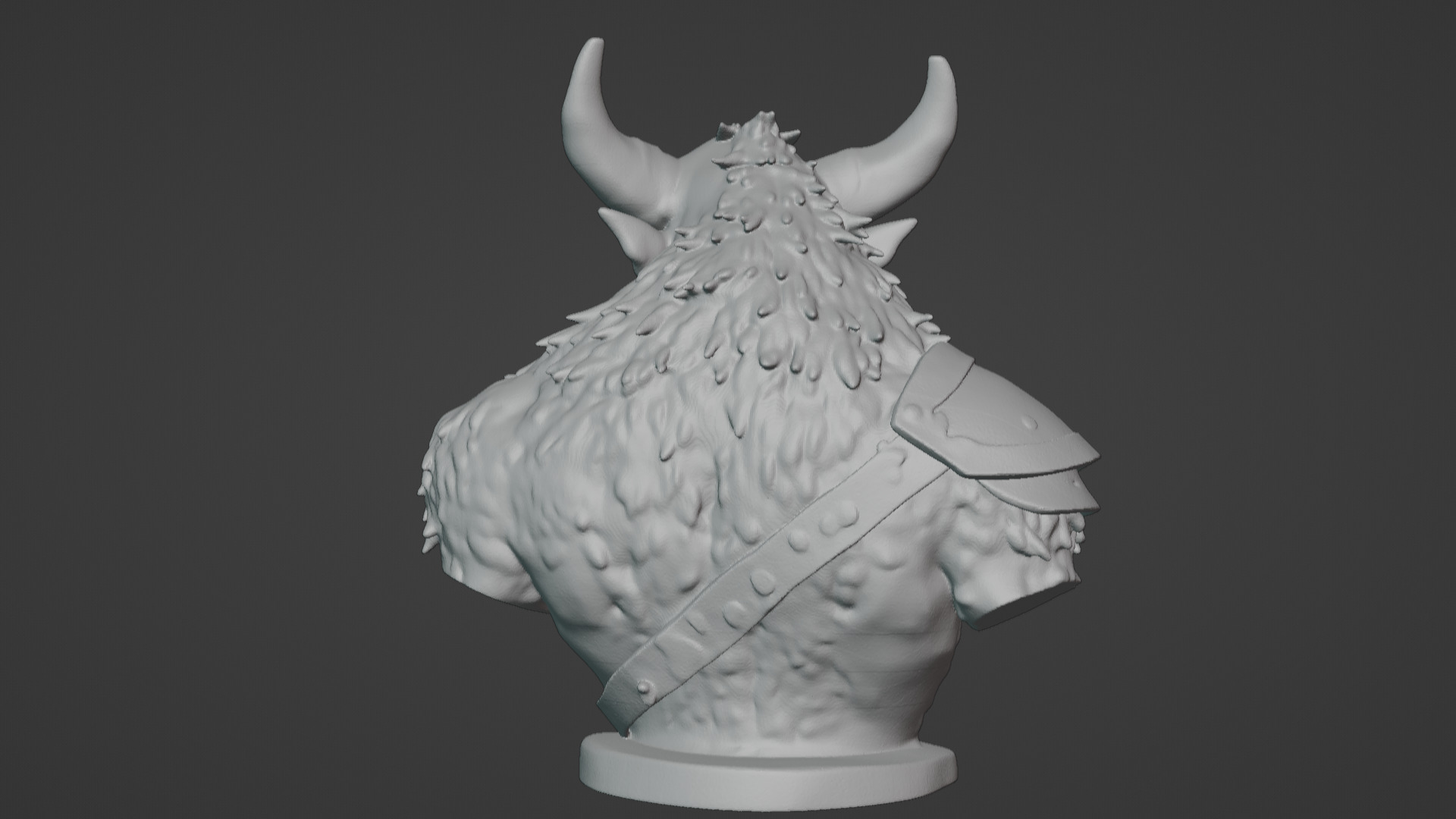Feral Beastman Warlord Bust  3D print model_55
