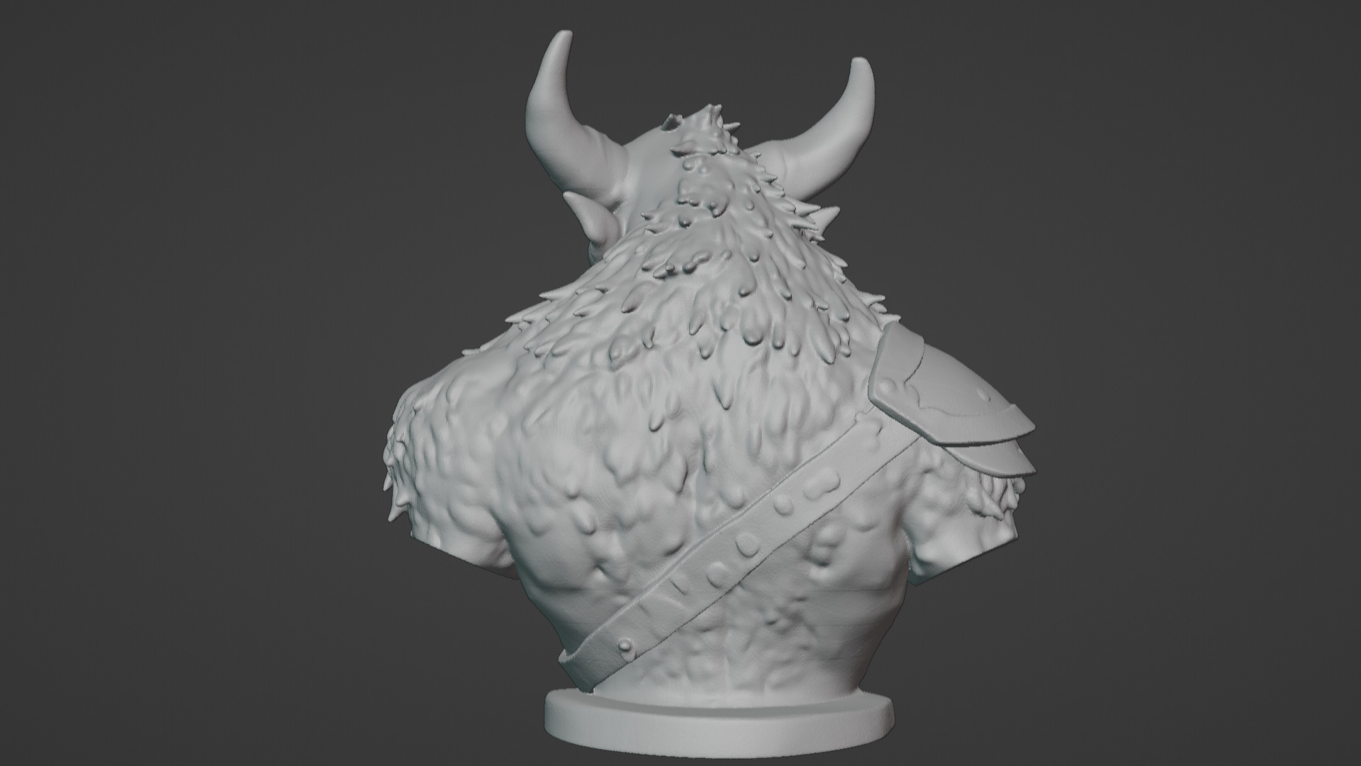 Feral Beastman Warlord Bust  3D print model_49