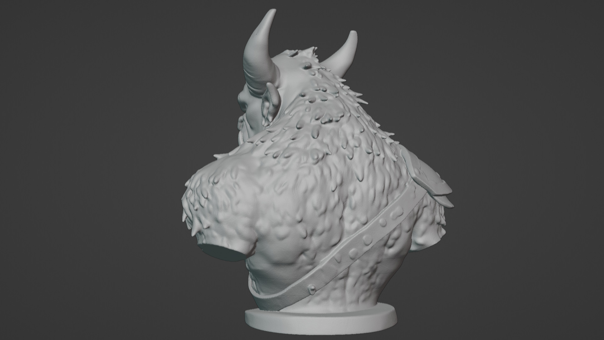 Feral Beastman Warlord Bust  3D print model_54
