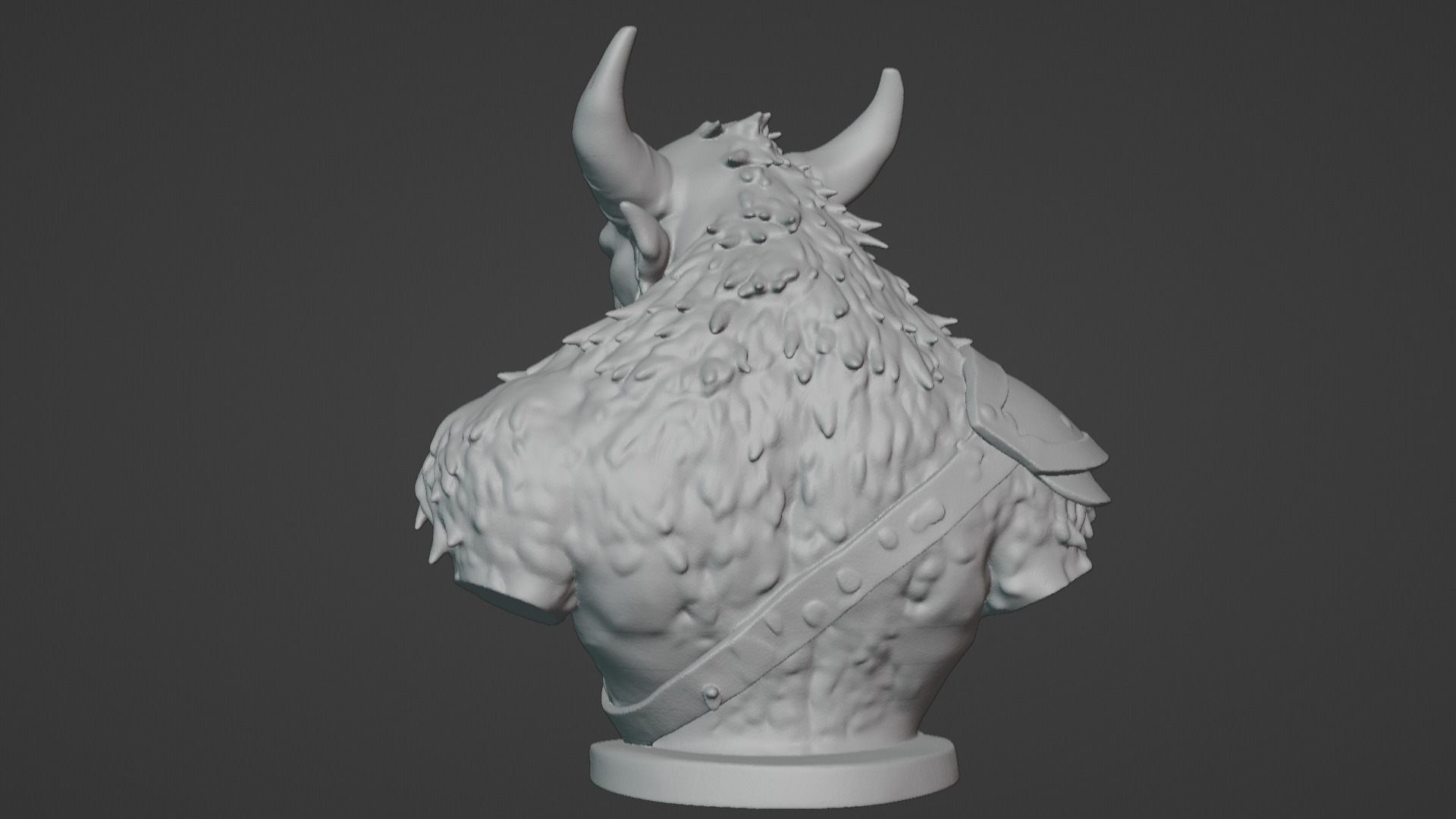 Feral Beastman Warlord Bust  3D print model_60
