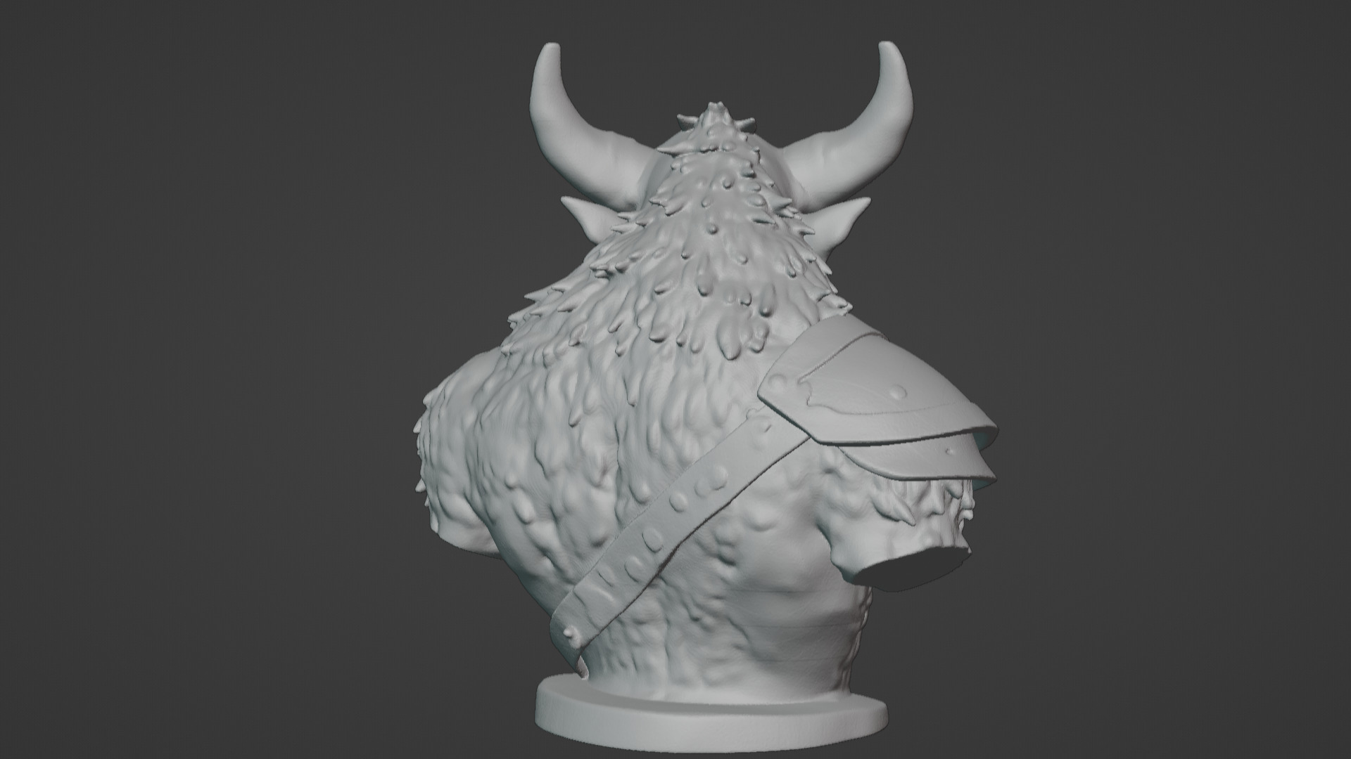 Feral Beastman Warlord Bust  3D print model_45
