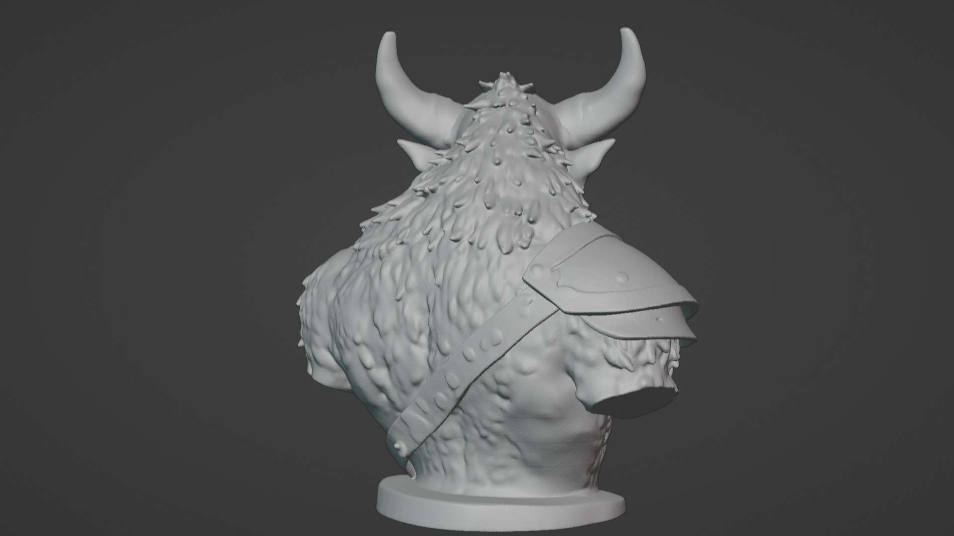 Feral Beastman Warlord Bust  3D print model_36