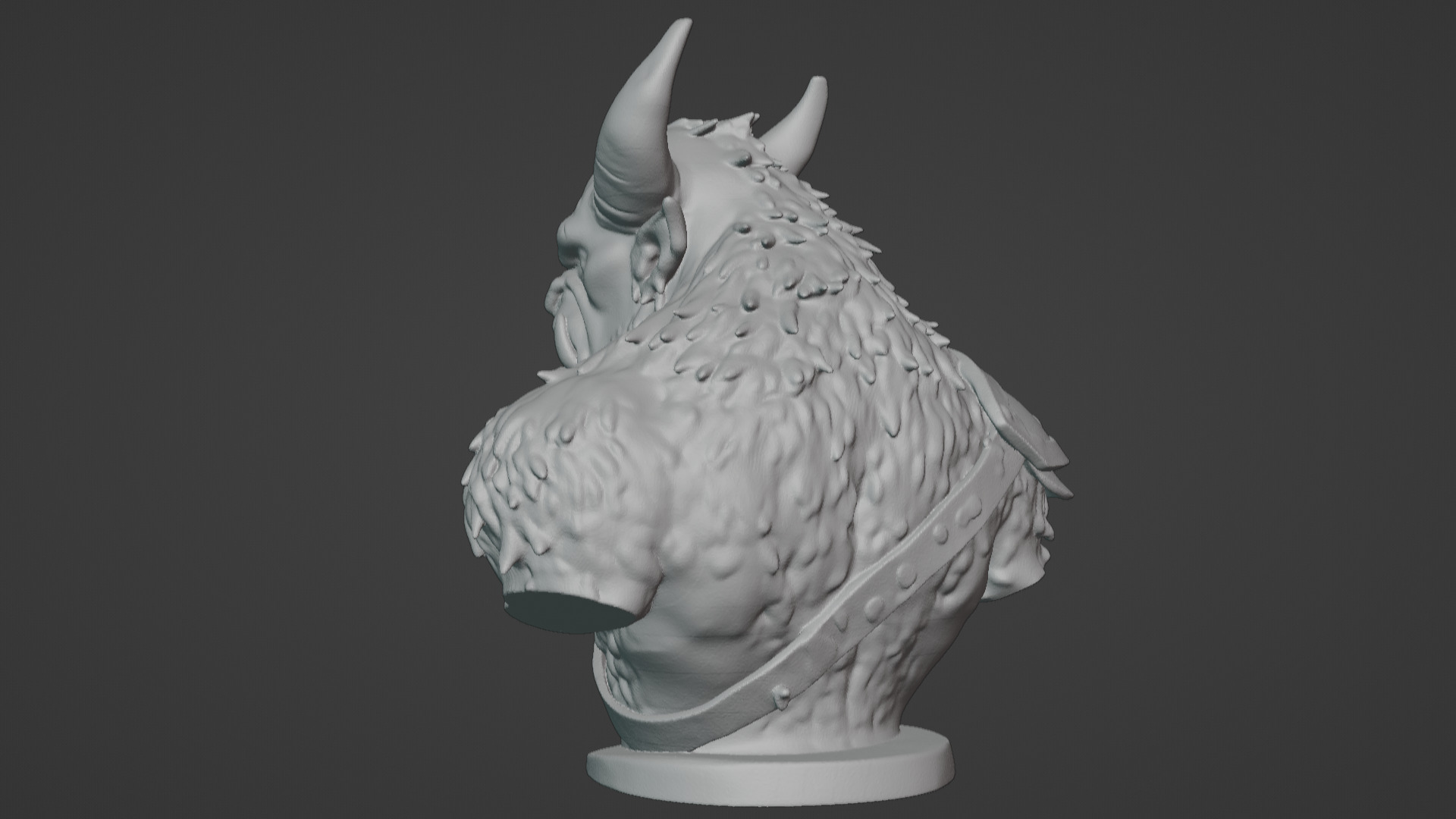 Feral Beastman Warlord Bust  3D print model_70