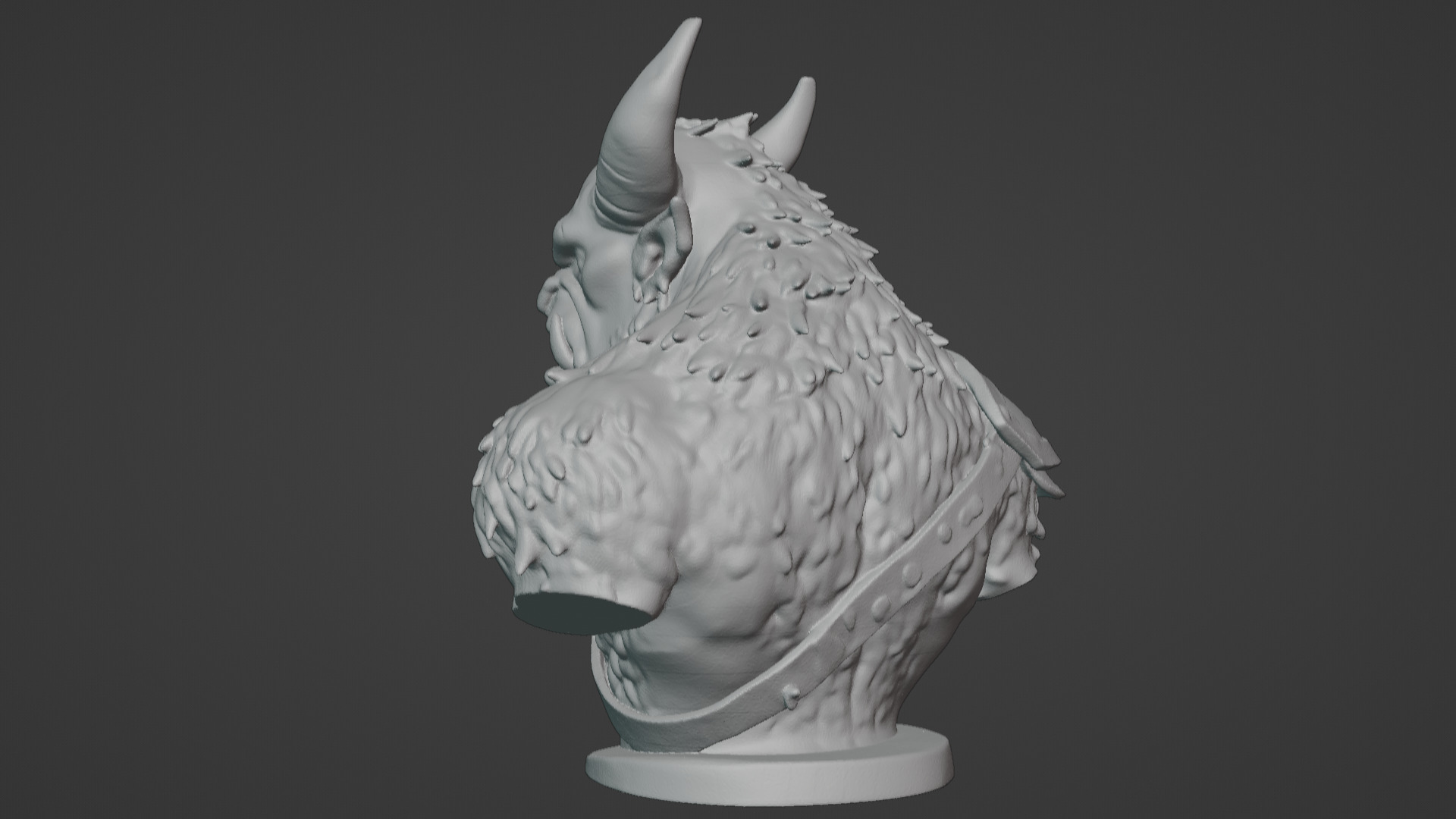 Feral Beastman Warlord Bust  3D print model_67
